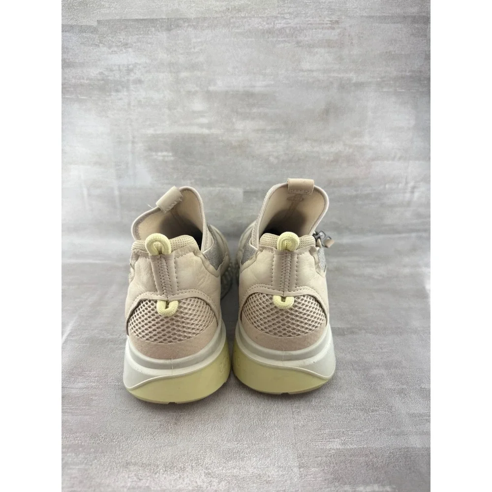 ECCO ST.1 Hybrid Lite Women Beige Grey Leather Suede Slip On Sneakers Size 38